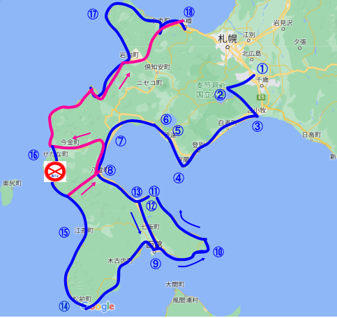 220329北海道ルート変更